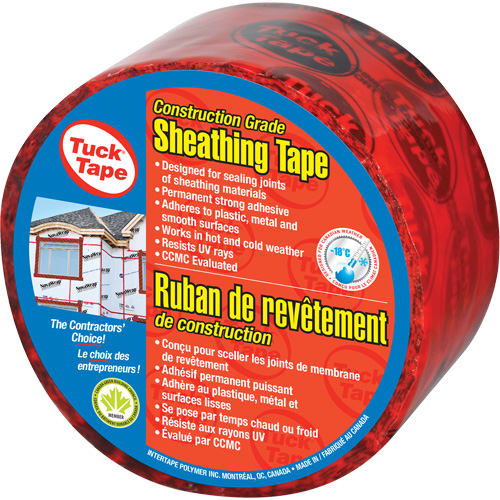 Contractors Sheathing Tape, 60 mm (2-3/8") x 55 m (180.4'), Red Duraquip Inc