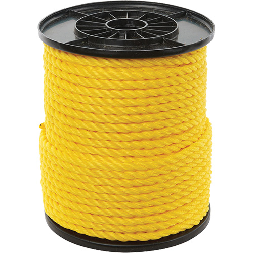 3/8" Yellow Twisted 3-Strand Rope, Polypropylene, 250' Duraquip Inc