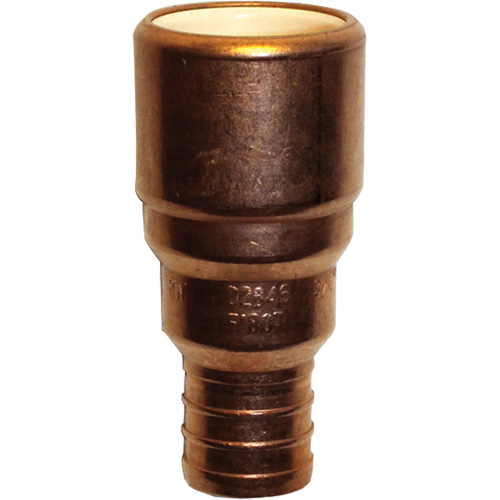 Pipe Adapter, Hub x Pex Barb, 3/4" Dia., Copper/CPVC Duraquip Inc