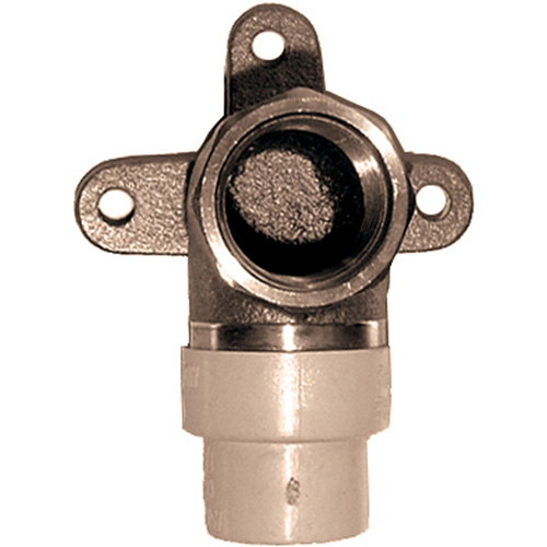 One-Piece 90° Drop Ear Elbow, Hub x FPT, Brass/CPVC, 3/4" Duraquip Inc