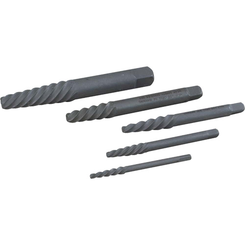 Left Hand Spiral Tapered Flute Extractor Set, 5 Pieces Duraquip Inc