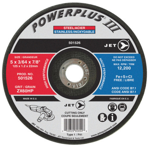 Meule &agrave; tronçonner POWERPLUS, 4-1/2" x 3/64", Arbre de 7/8", Type 1, 13 300 Tr/min Duraquip Inc