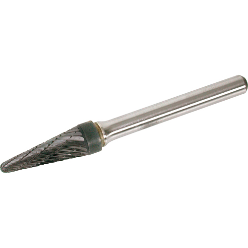 Solid Carbide Burr, SL-1, 1/4" Dia., 1/4" Shank, 5/8" Depth of Cut Duraquip Inc