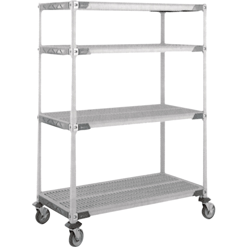 Chariot MetroMax i sur roulettes &agrave; tige, 4 tiers, 24" x 69" x 36", Capacit&eacute; 900 lb Duraquip Inc