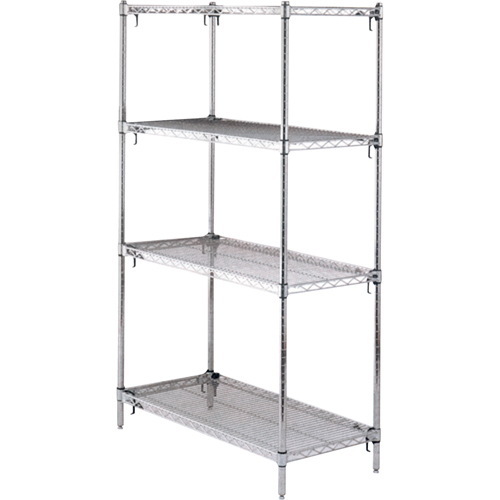 ETAGERE,4 TABL18X36X63,CHROME,800LB/TABL., Tiers 4, 36" la x 63" h x 18" p Duraquip Inc