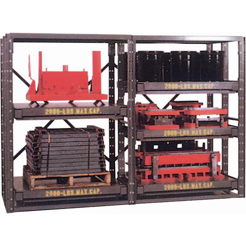 E-Z Glide Shelving, Steel, Roll Out, 2000 lbs. Capacity, 48" W x 72.5" H x 36" D Duraquip Inc