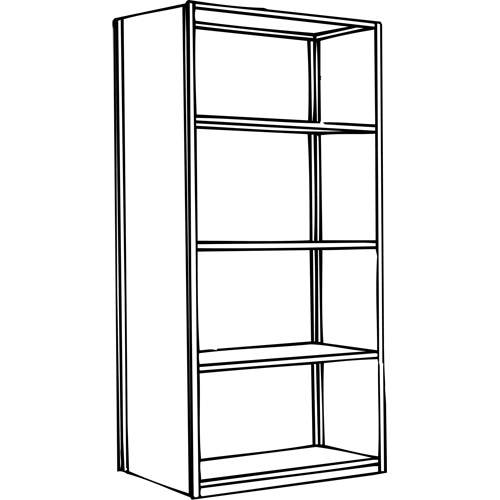 Interlok Shelving Unit, Steel, Boltless, 800 lbs. Capacity, 36" W x 100" H x 24" D Duraquip Inc
