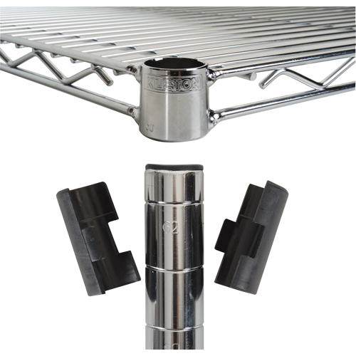 Manchons fendus pour &eacute;tag&egrave;re en treillis chromat&eacute; Duraquip Inc