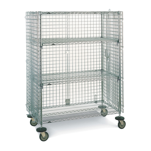 Chariots en treillis m&eacute;tallique, Chrom&eacute;, 21-1/2" x 68-1/2" x 40", Capacit&eacute; 500 lb Duraquip Inc