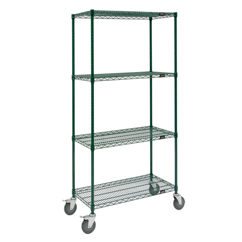 Wire Shelf Cart, Epoxy Finish, 36" x 69" x 24", 800 lbs. Capacity Duraquip Inc