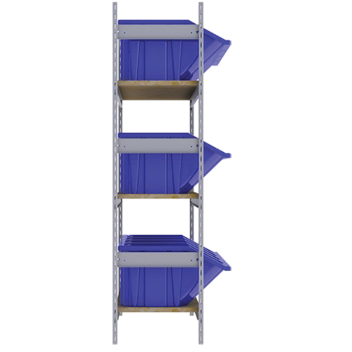 &eacute;tag&egrave;res larges avec bacs g&eacute;ants en plastique, Acier, Sans boulons, Capacit&eacute; 800 lb, 66" la x 60" h x 18" p Duraquip Inc
