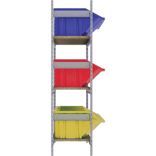 &eacute;tag&egrave;res larges avec bacs g&eacute;ants en plastique, Acier, Sans boulons, Capacit&eacute; 800 lb, 66" la x 60" h x 18" p Duraquip Inc
