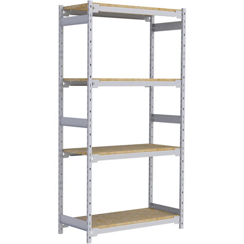 Wide Span Record Storage Shelving, Steel, 4 Shelves, 42" W x 18" D x 84" H Duraquip Inc