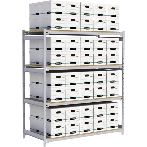 Wide Span Record Storage Shelving, Steel, 4 Shelves, 72" W x 32" D x 84" H Duraquip Inc