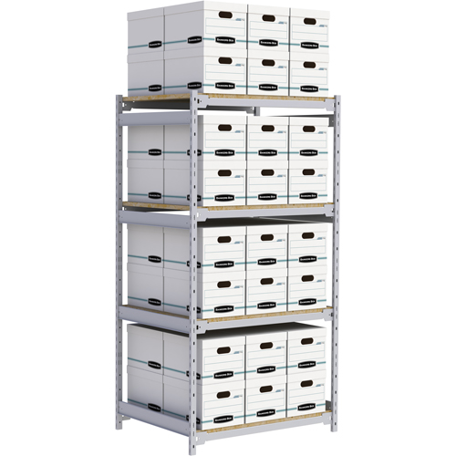 Wide Span Record Storage Shelving, Steel, 4 Shelves, 42" W x 32" D x 84" H Duraquip Inc