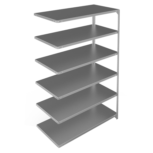 Shelving Unit, Galvanized Steel, Slotted Angle, 275 lbs. Capacity, 48" W x 72" H x 24" D Duraquip Inc