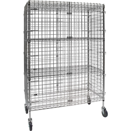 Chariot de s&eacute;curit&eacute;, Chrom&eacute;, 48" x 69" x 24", Capacit&eacute; 500 lb Duraquip Inc