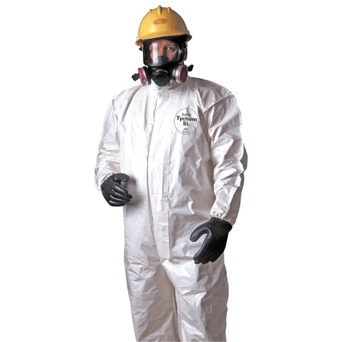 Tychem&reg; 4000 Coveralls, Large, White Duraquip Inc