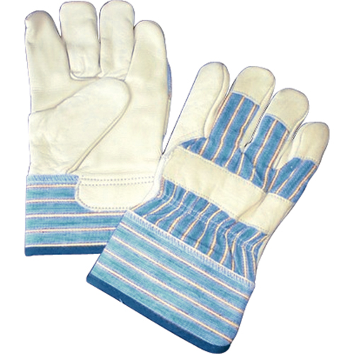 Lined Gloves, One Size, Grain Cowhide Palm, Cotton Fleece Inner Lining Duraquip Inc
