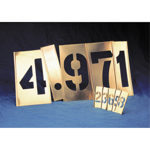 Gothic Brass Interlocking Stencils - Individual Letters & Numbers, Number, 6" Duraquip Inc