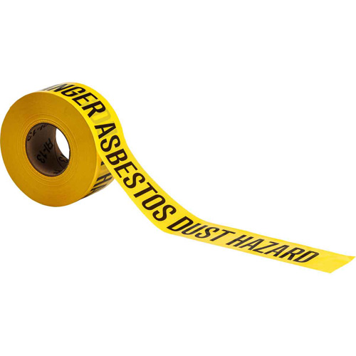 Barricade Tape, English, 3" W x 200' L, 3 mils, Black on Yellow Duraquip Inc
