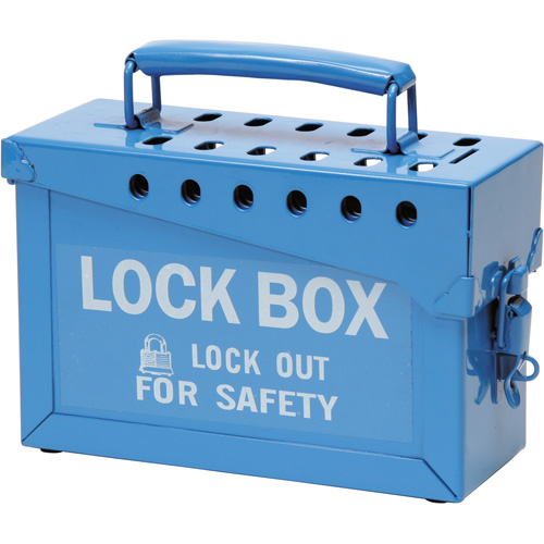 Portable Metal Lock Box, Blue Duraquip Inc