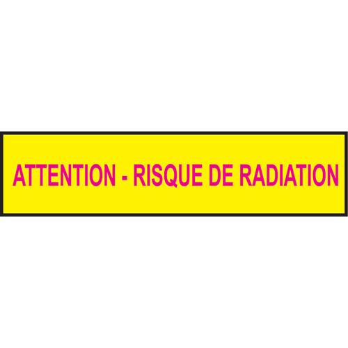 Barricade Tape, French, 3" W x 1000' L, 3.5 mils, Magenta on Yellow Duraquip Inc