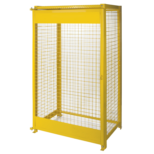 Gas Cylinder Cabinets, 10 Cylinder Capacity, 44" W x 30" D x 74" H, Yellow Duraquip Inc