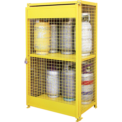 Armoires pour cylindres &agrave; gaz, nbre de bouteilles: 12, 44" , 30" , 74" , Jaune Duraquip Inc
