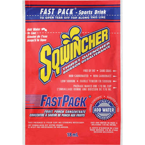 Sqwincher&reg; Boisson de r&eacute;hydratation Fast Pack, Emballage-portion, Punch aux fruits Duraquip Inc