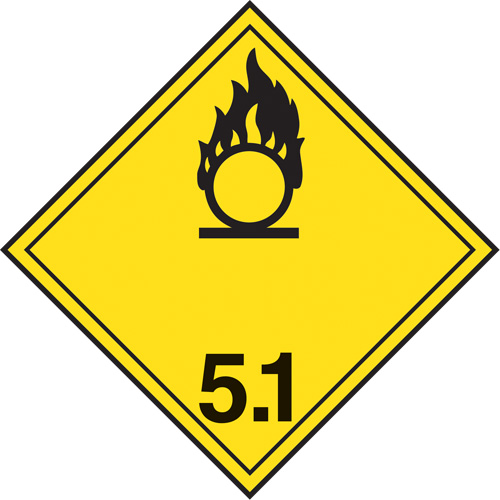 TDG Shipping Labels, Class 5.1, Oxidizing Substances, Vinyl Duraquip Inc