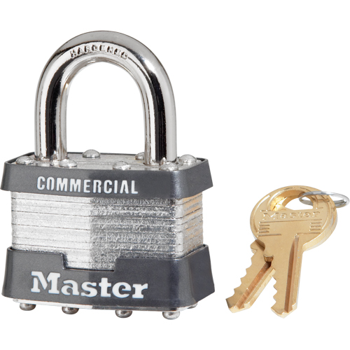 Laminated Padlock, Silver, Keyed Alike, Laminated Steel, 1-3/4" Width Duraquip Inc
