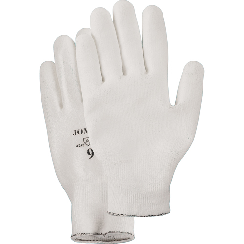Gants enduit &agrave; paume tricot&eacute;e blanc, Taille Petit/7, Rev&ecirc;tement Polyur&eacute;thane, Enveloppe en PEHP, EN 388 niveau 2 Duraquip Inc