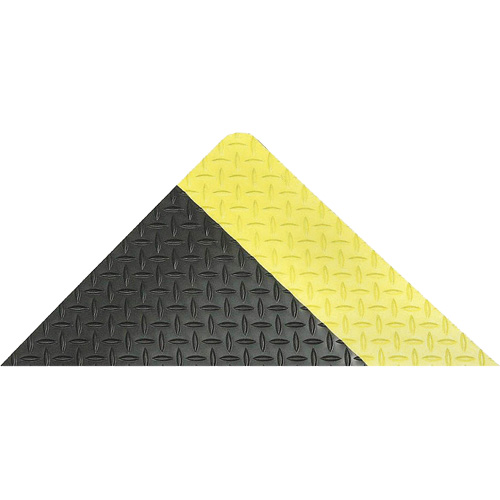 Tapis antifatigue ergonomique Saddle Trax, Losange, 2' x 3' x 1", Noir/Jaune, Vinyle Duraquip Inc