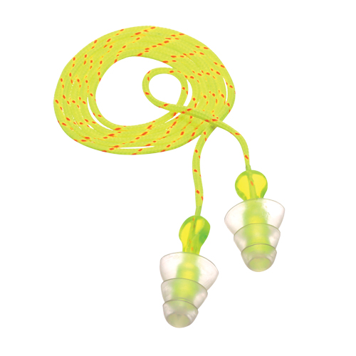 E-A-R Tri-Flange Reusable Earplugs, Corded, Bulk - Polybag, 26 dB NRR, One-Size Duraquip Inc
