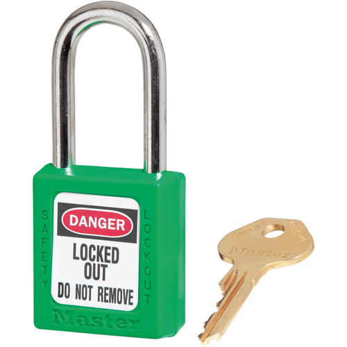 Zenex Padlocks, Safety Padlock, Keyed Different, Thermoplastic, 1-1/2" Width Duraquip Inc