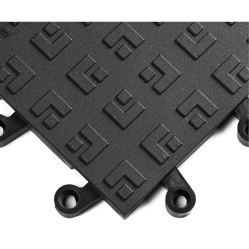 ErgoDeck&reg; Ergonomic Flooring System No. 562, PVC, 1-1/2' W x 1-1/2' L, 7/8" Thick, Black Duraquip Inc