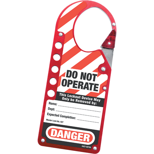 Labeled Snap-on Hasps, Red Duraquip Inc