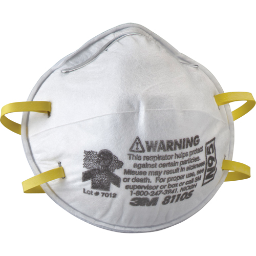 8110S Particulate Respirators, N95, NIOSH Certified, Small Duraquip Inc