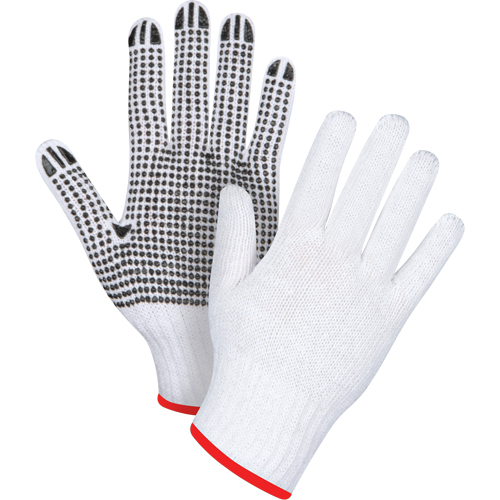 Dotted String Knit Gloves, Poly/Cotton, Single Sided, 7 Gauge, Small Duraquip Inc