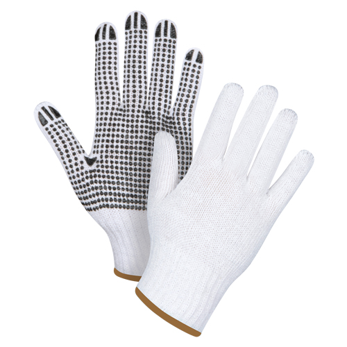 Dotted String Knit Gloves, Poly/Cotton, Single Sided, 7 Gauge, Large Duraquip Inc