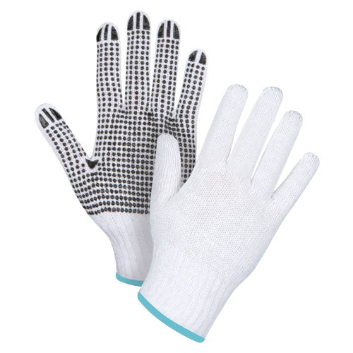 Dotted String Knit Gloves, Poly/Cotton, Single Sided, 7 Gauge, X-Large Duraquip Inc