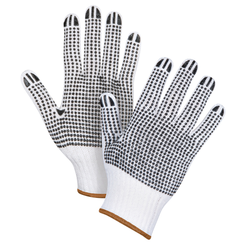 Double-Sided Dotted String Knit Gloves, Poly/Cotton, Double Sided, 7 Gauge, Large Duraquip Inc