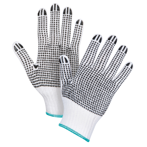 Gants tricot&eacute;s deux c&ocirc;t&eacute;s &agrave; pois, Poly/coton, Deux c&ocirc;t&eacute;s, Calibre 7, T-Grand Duraquip Inc