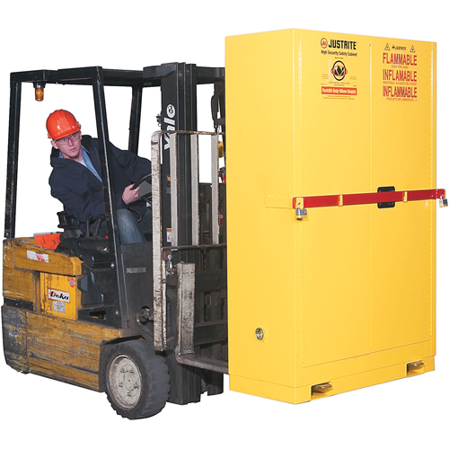 High Security Flammables Safety Cabinet with Steel Bar, 45 gal., 2 Shelves Duraquip Inc