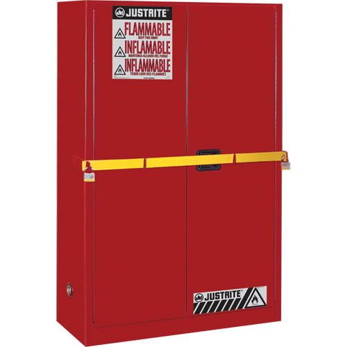 High Security Flammables Safety Cabinet with Steel Bar, 45 gal., 2 Shelves Duraquip Inc