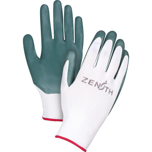 Gants enduits confortables de premi&egrave;re qualit&eacute;, 10/T-Grand, R&ecirc;vetement Nitrile, Calibre 13, Enveloppe en Polyester Duraquip Inc