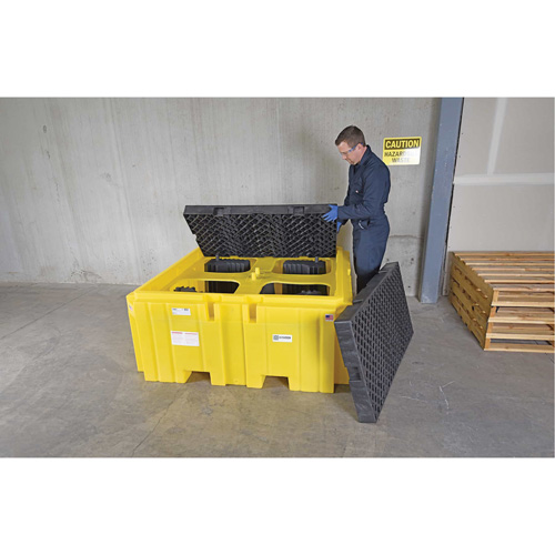 IBC Spill Pallet Plus&reg; With Drain, 365 US gal. Spill Capacity, 62" x 62" x 28" Duraquip Inc