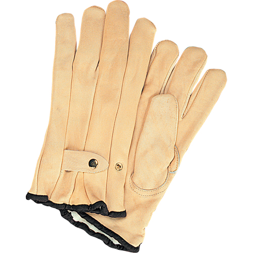 Gants de cordeur doubl&eacute;s pour l'hiver, Grand, Paume Cuir fleur de vache, Doubleure Molleton Duraquip Inc