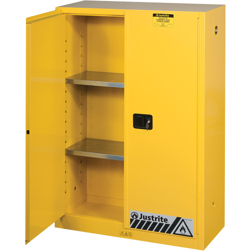 Sure-Grip&reg; Ex Flammable Storage Cabinets, 45 gal., 2 Door, 43" W x 65" H x 18" D Duraquip Inc